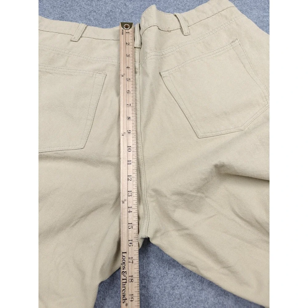 Roucha Pants Mens 42x29 Beige Wide Leg‎ Pleated Khaki Denim Relaxed Fit Casual
